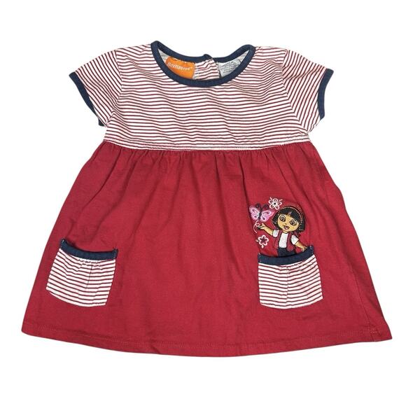 Nickelodeon Other - Vintage Y2K Dora The Explorer Embroidered Baby Girls Dress Nickelodeon Sz 18M